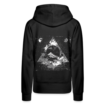 Surreales Motiv mit Mond und Bergen - Frauen Premium Hoodie - by Artful Alchemist