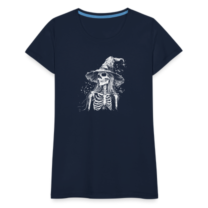 Düstere Skelett Hexe mit Hexenhut - Frauen Premium T-Shirt - by Artful Alchemist