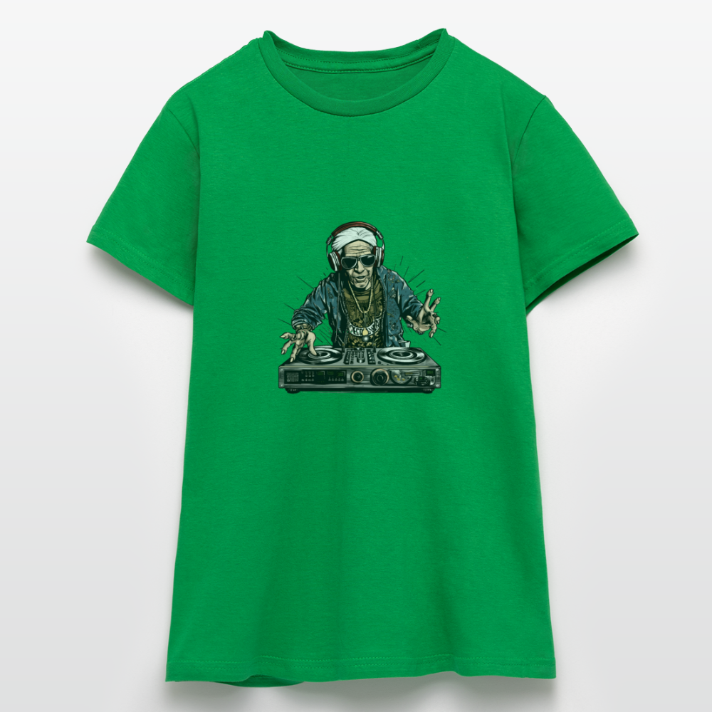 Cooler alter Mann als DJ Hipster mit Kopfhörern - Frauen T-Shirt - Kelly Green