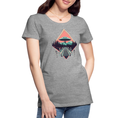 Retro UFO 80er Jahre Motiv - Frauen Premium T-Shirt - by Artful Alchemist