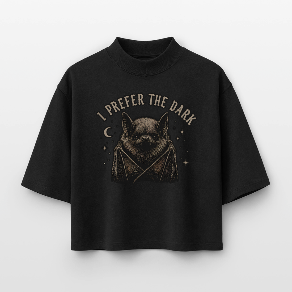 I Prefer The Dark - Boxy Frauen Recyceltes 1/2 Sleeved T-Shirt by Stanley/Stella - Schwarz