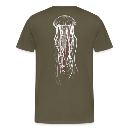 Qualle mit roten Fäden - Männer Premium T-Shirt - by Artful Alchemist