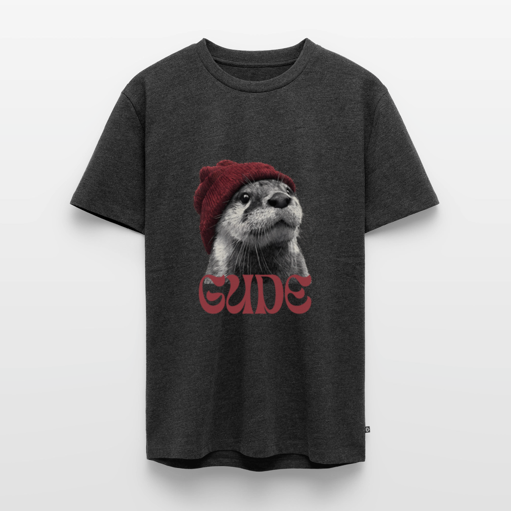 Gude Otter - Männer Premium Bio T-Shirt - Anthrazit meliert