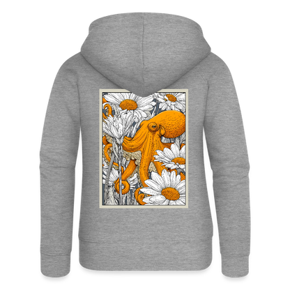 Vintage Oktopus im Blumenmeer - Frauen Premium Kaputzenjacke - by Artful Alchemist