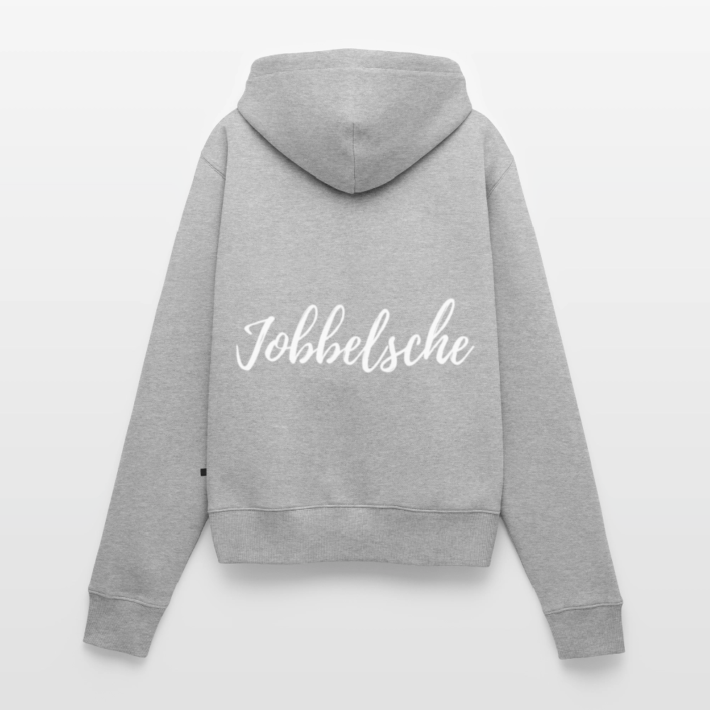 Jobbelsche - Hessisch Mundart - Frauen Premium Kapuzen Jacke - Grau meliert
