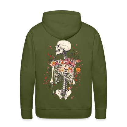 Skelett mit zarten Blumen im Boho Look - Männer Premium Hoodie - by Artful Alchemist