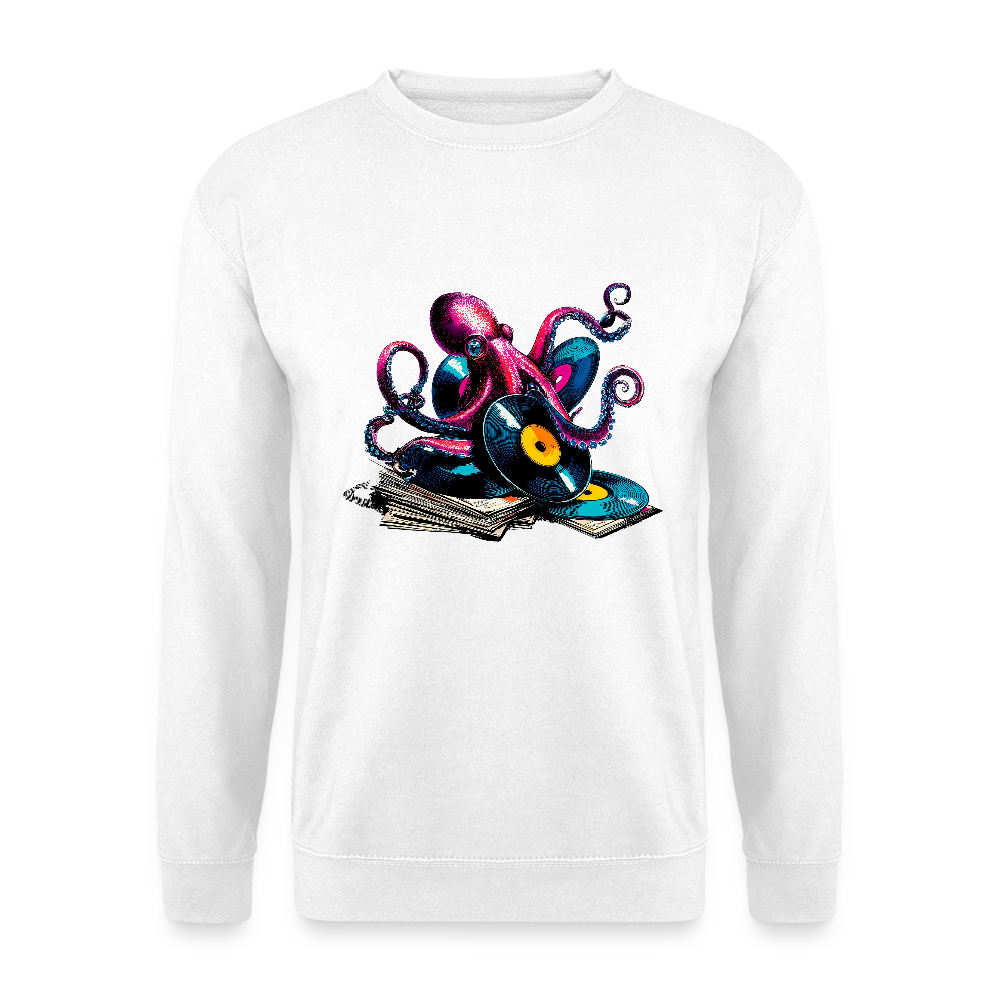 DJ Oktopus – Wenn Tiefsee auf Vinyl trifft - Unisex Pullover - Weiß