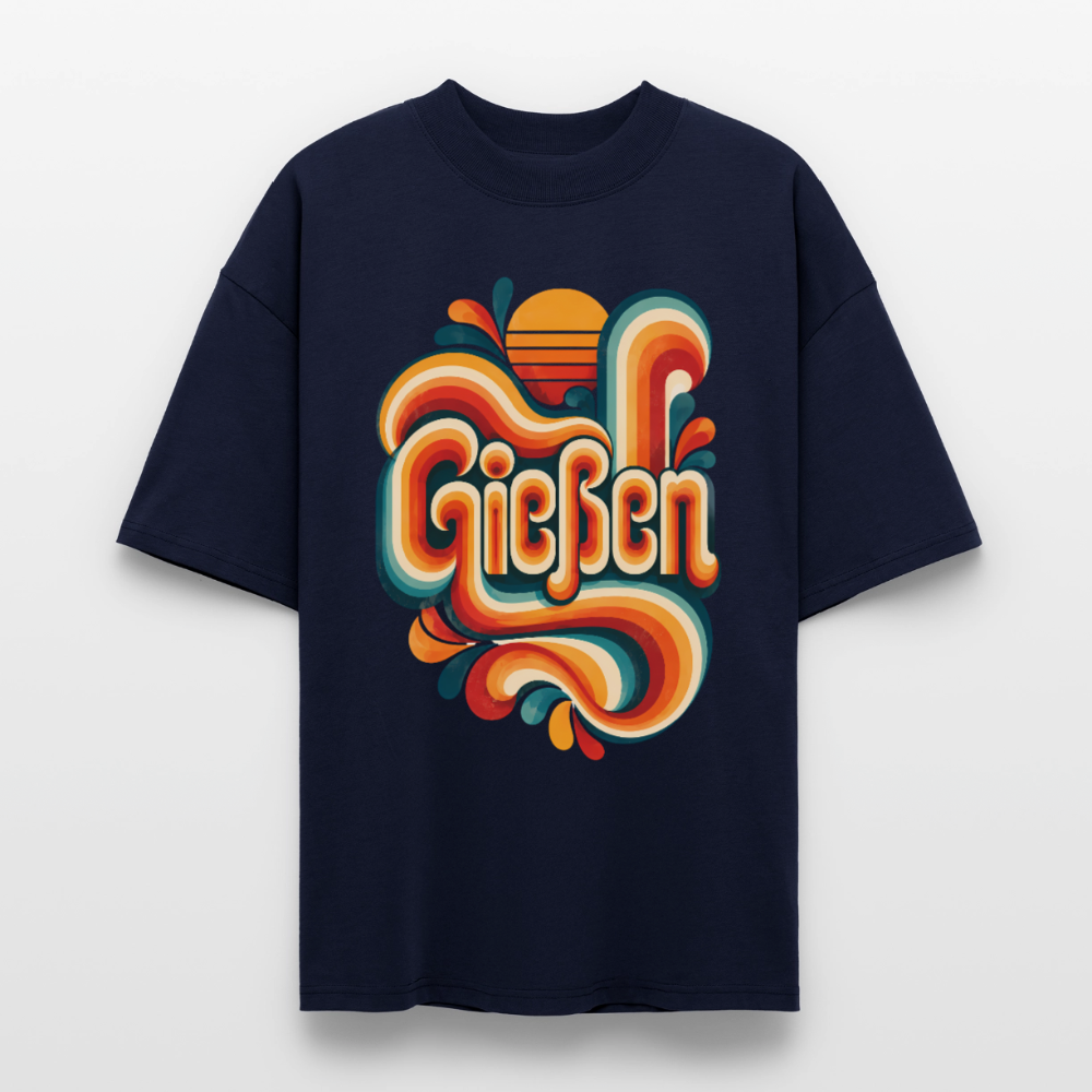 Gießen Retro – Oversized Unisex Bio T-Shirt - Navy