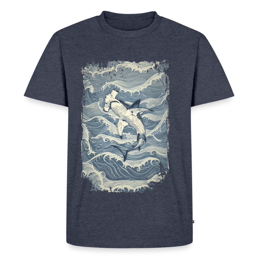 Vintage Hammerhai im japanischen inspirierten Tattoo Stil - Männer Premium T-Shirts - Jeansblau 