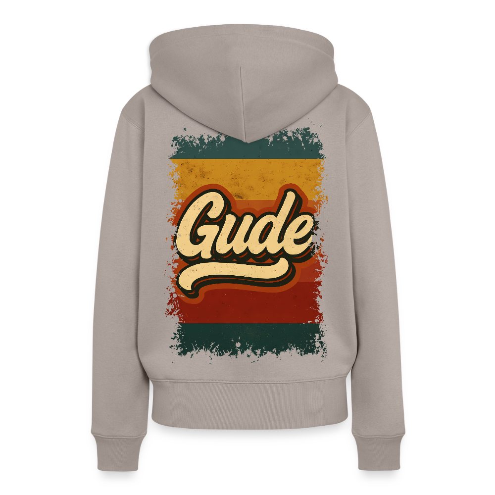 „Gude“ – Retro Look aus Hessen - Frauen Premium Bio Hoodie - Taupe