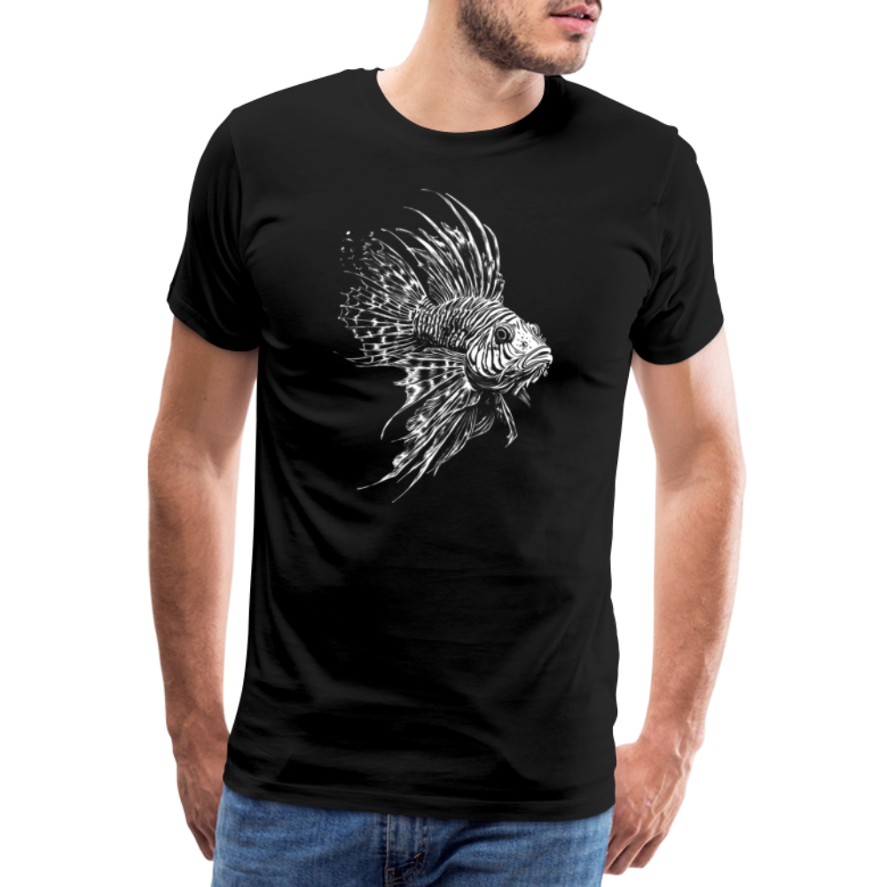 Rotfeuerfisch - Monochrom - Männer Premium T-Shirt - Schwarz