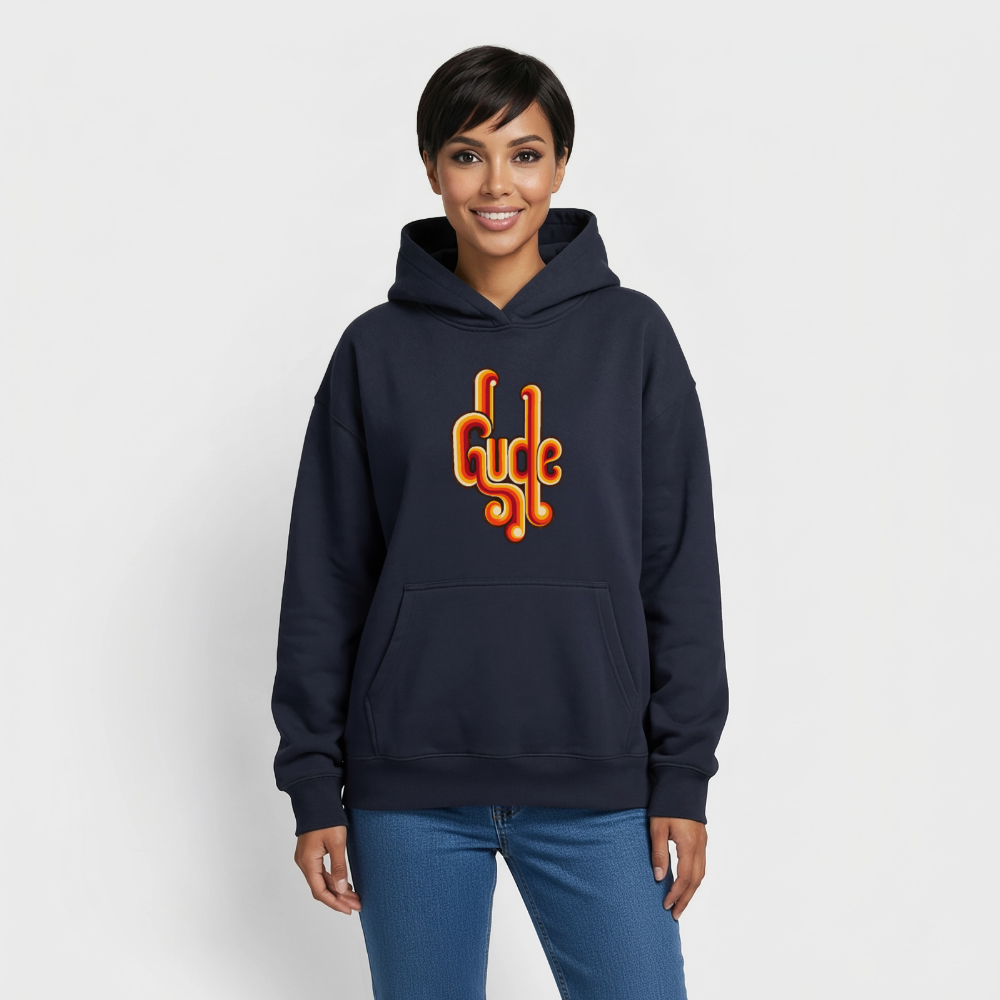 Gude Retro – Oversized Heavyweight Unisex Hoodie - Navy