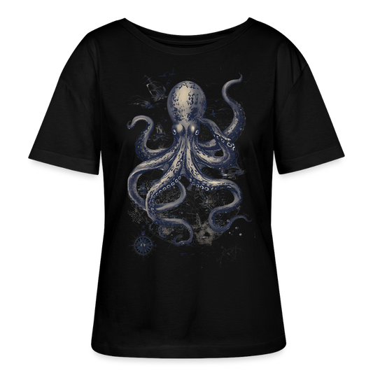 Steampunk Oktopus - Stanley/Stella Relaxed Rundhals Frauen Bio-T-Shirt SERENA - Schwarz
