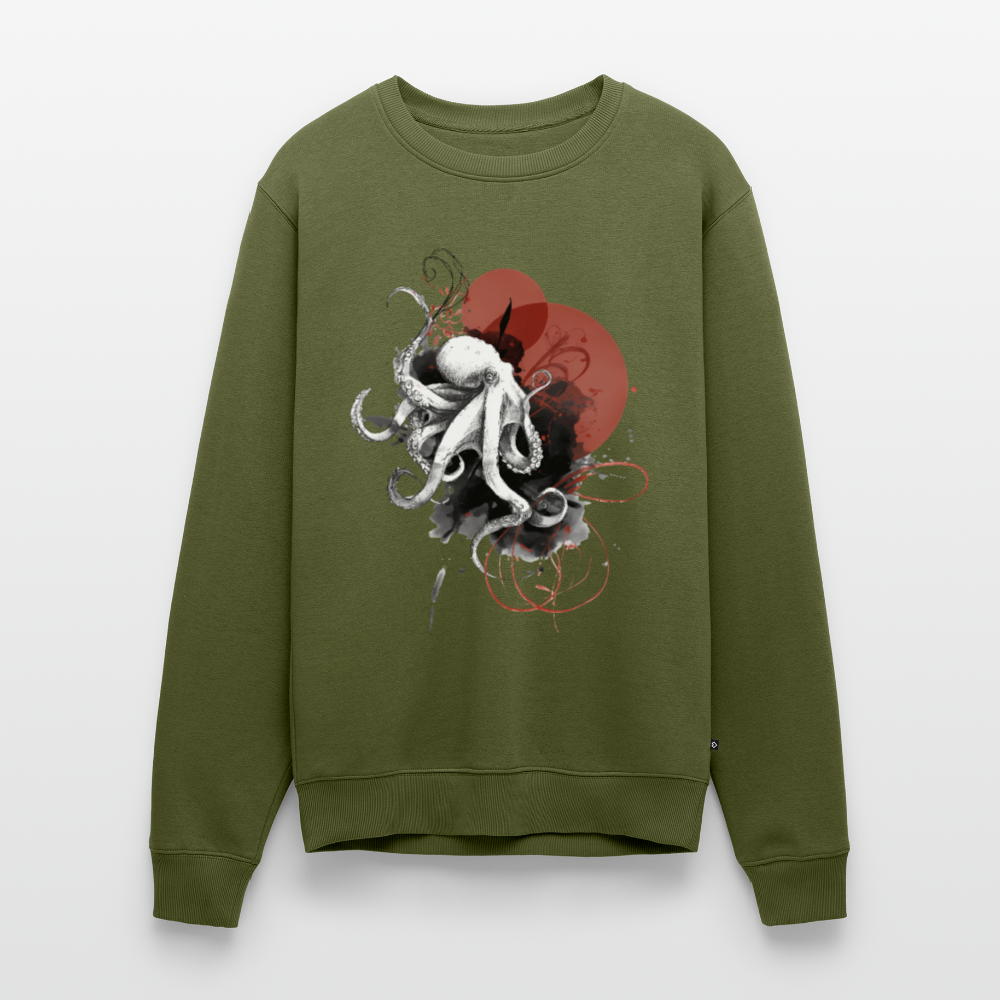 Oktopus Design – Tiefsee trifft Kunst - Männer Premium Pullover - Khaki