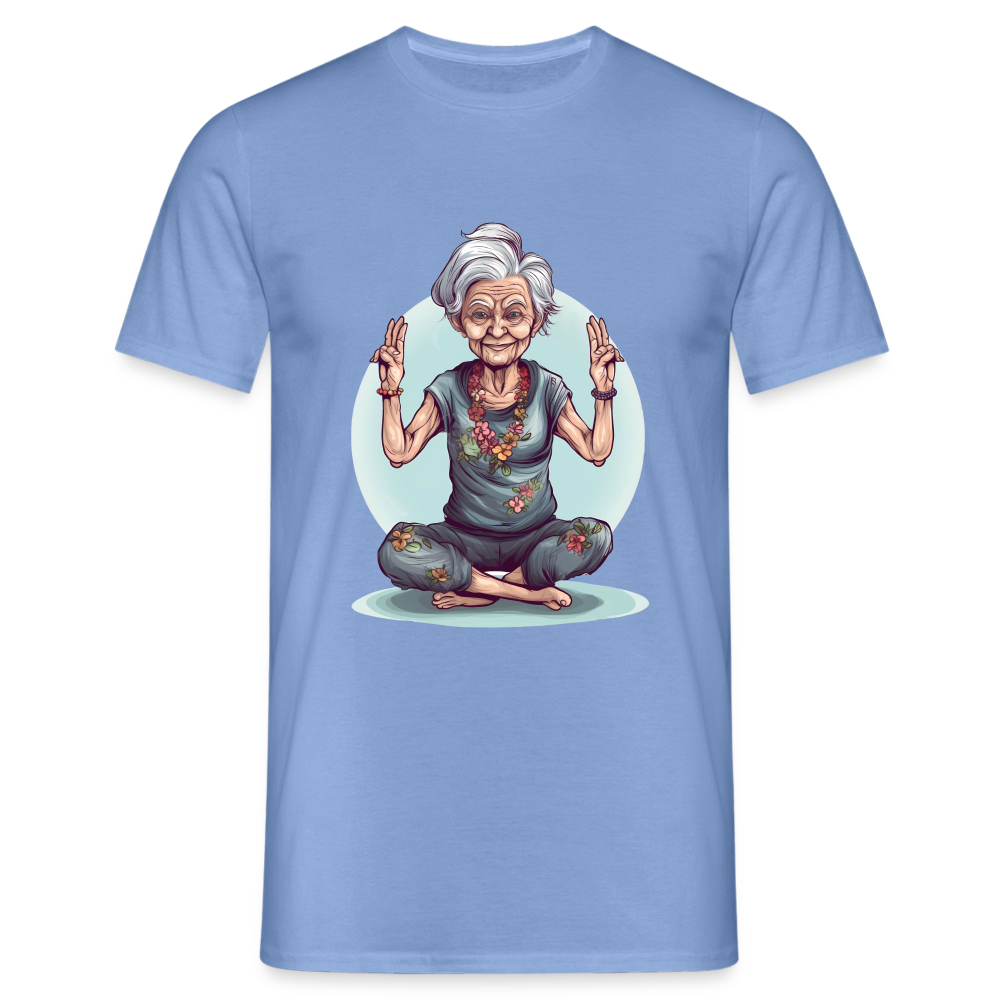 Coole Yoga Oma - Meditation im besten Alter  - Männer T-Shirt - carolina blue