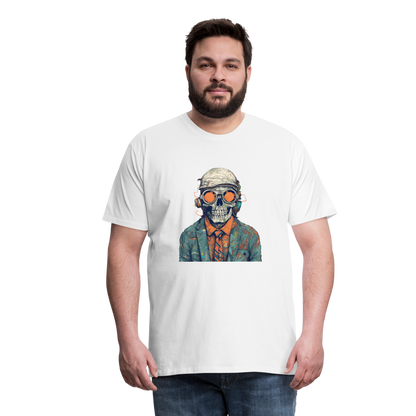 Cooles Skelett Portrait mit Sonnenbrille, Mütze - Männer Premium T-Shirt - by Artful Alchemist