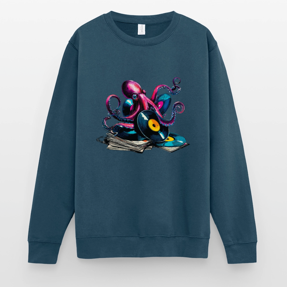 DJ Oktopus – Wenn Tiefsee auf Vinyl trifft - Unisex Pullover - Indigoblau
