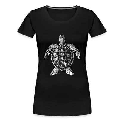 Meeresschildkröte - Monochrom - Frauen Premium T-Shirt - by Artful Alchemist
