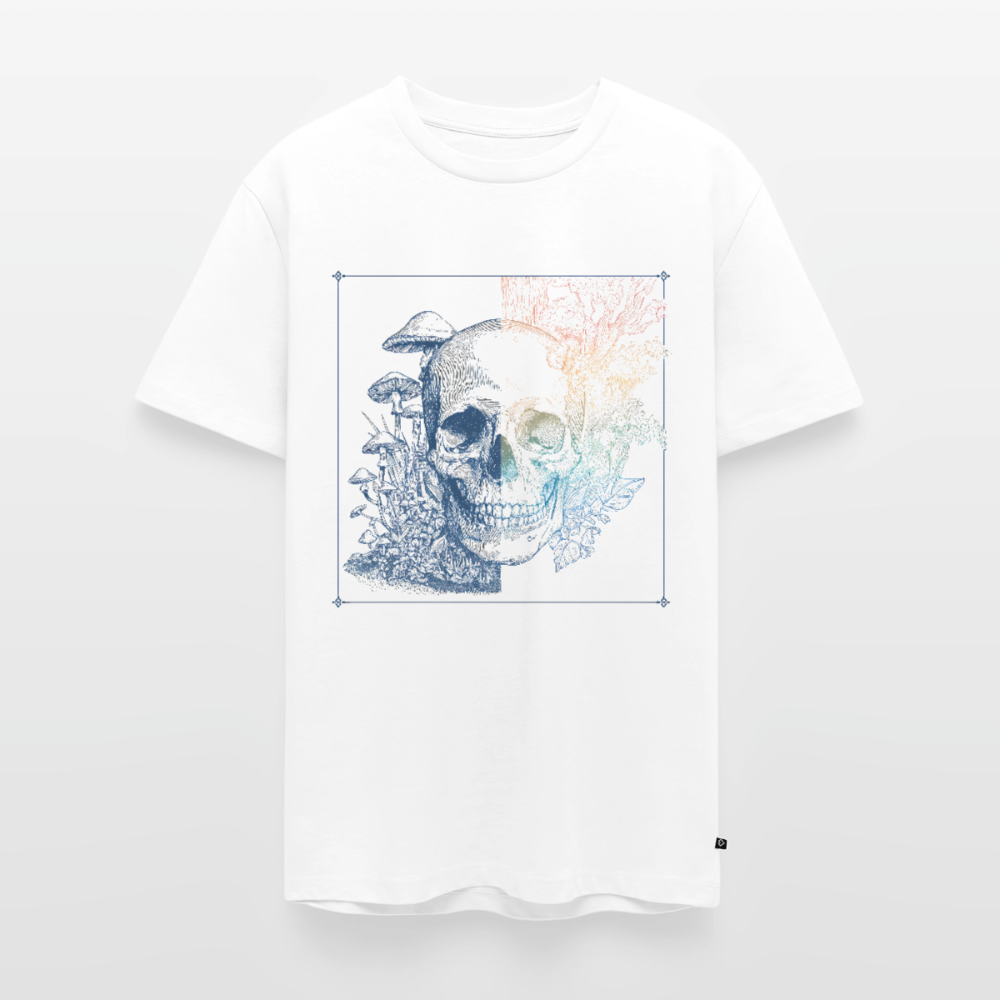 Neon Decay – Surreal Skull - Männer Premium Bio T-Shirt - Weiß
