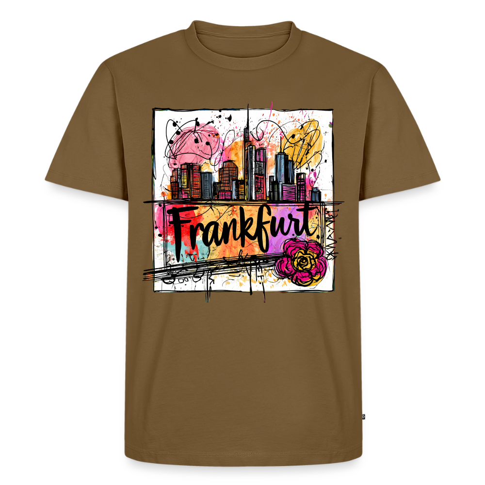 Frankfurt Skyline - Männer Premium T-Shirt - Nussbraun