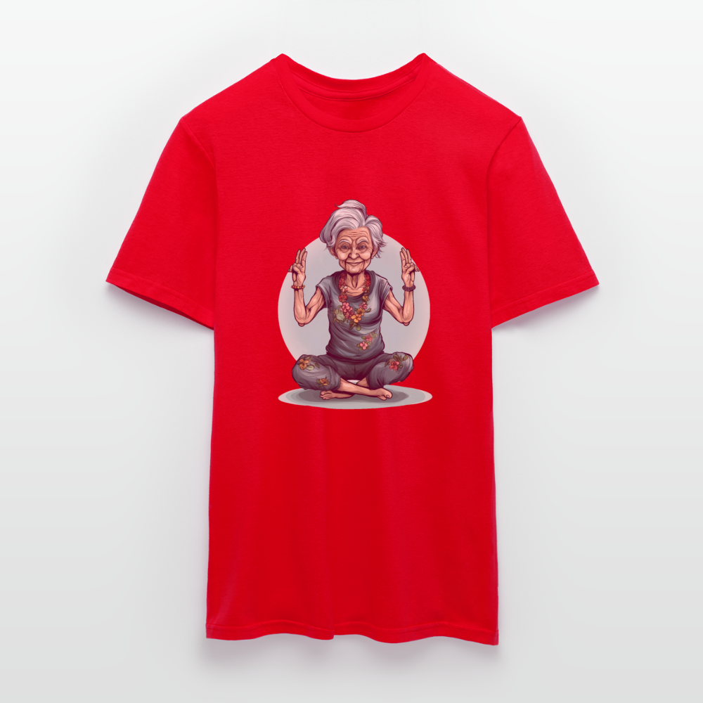 Coole Yoga Oma - Meditation im besten Alter  - Männer T-Shirt - Rot