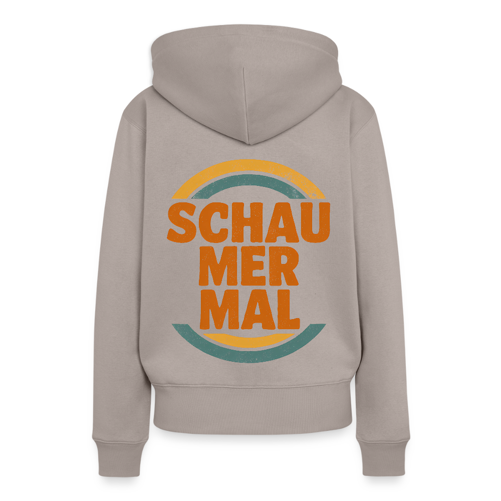 „Schau Mer Mal“ – Retro Look aus Hessen - Frauen Premium Bio Hoodie - Taupe