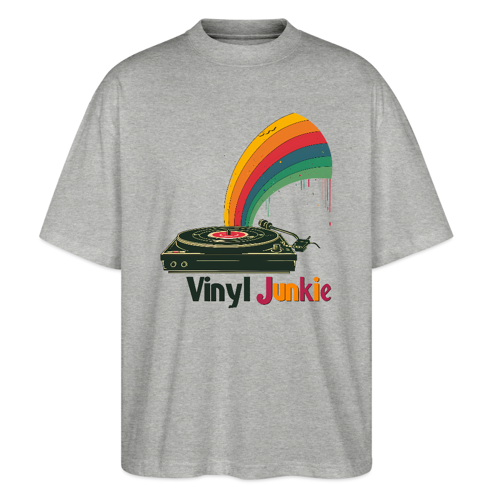 Vinyl Junkie Rainbow - Stanley/Stella Oversized Unisex Bio T-Shirt Blaster 2.0 - by Artful Alchemist
