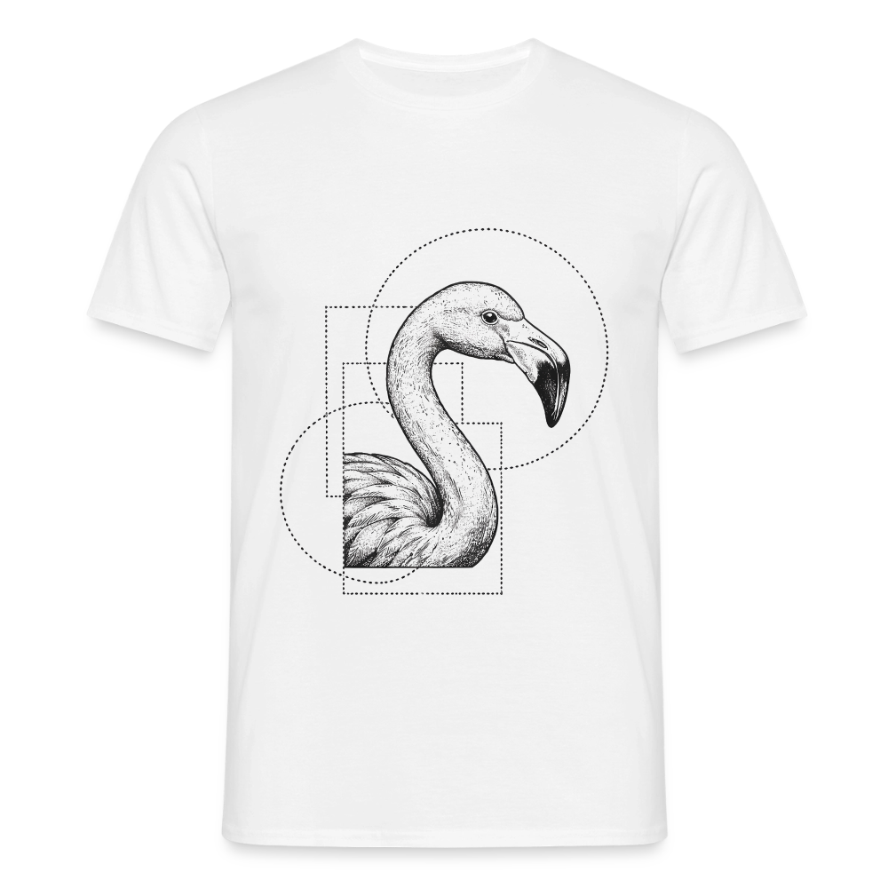 Geometric Grace – Modern Flamingo - Männer T-Shirt - by Artful Alchemist