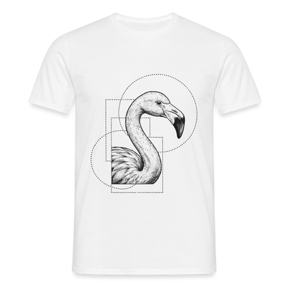 Geometric Grace – Modern Flamingo - Männer T-Shirt - by Artful Alchemist
