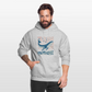Kosmischer Wal – Retro Ocean Art - Unisex Hoodie - Hellgrau meliert