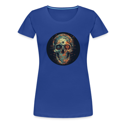 Retro Futuristischer Totenkopf Skull Cyborg- Frauen Premium T-Shirt - by Artful Alchemist