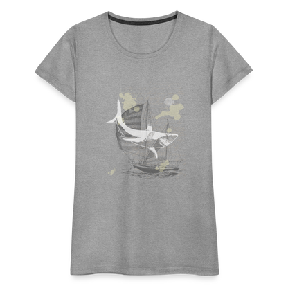 Vintage Steampunk Hai Motiv - Frauen Premium T-Shirts - by Artful Alchemist