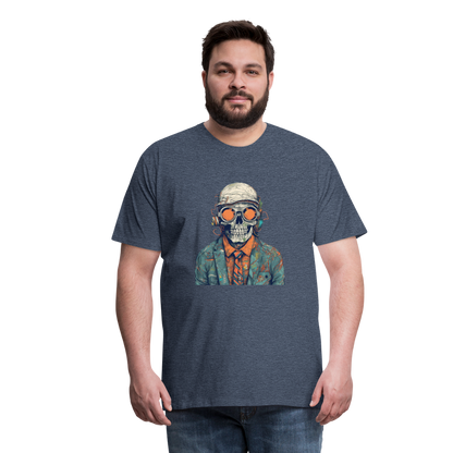 Cooles Skelett Portrait mit Sonnenbrille, Mütze - Männer Premium T-Shirt - by Artful Alchemist