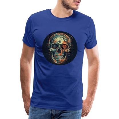 Retro Futuristischer Totenkopf Skull Cyborg- Männer Premium T-Shirt - by Artful Alchemist