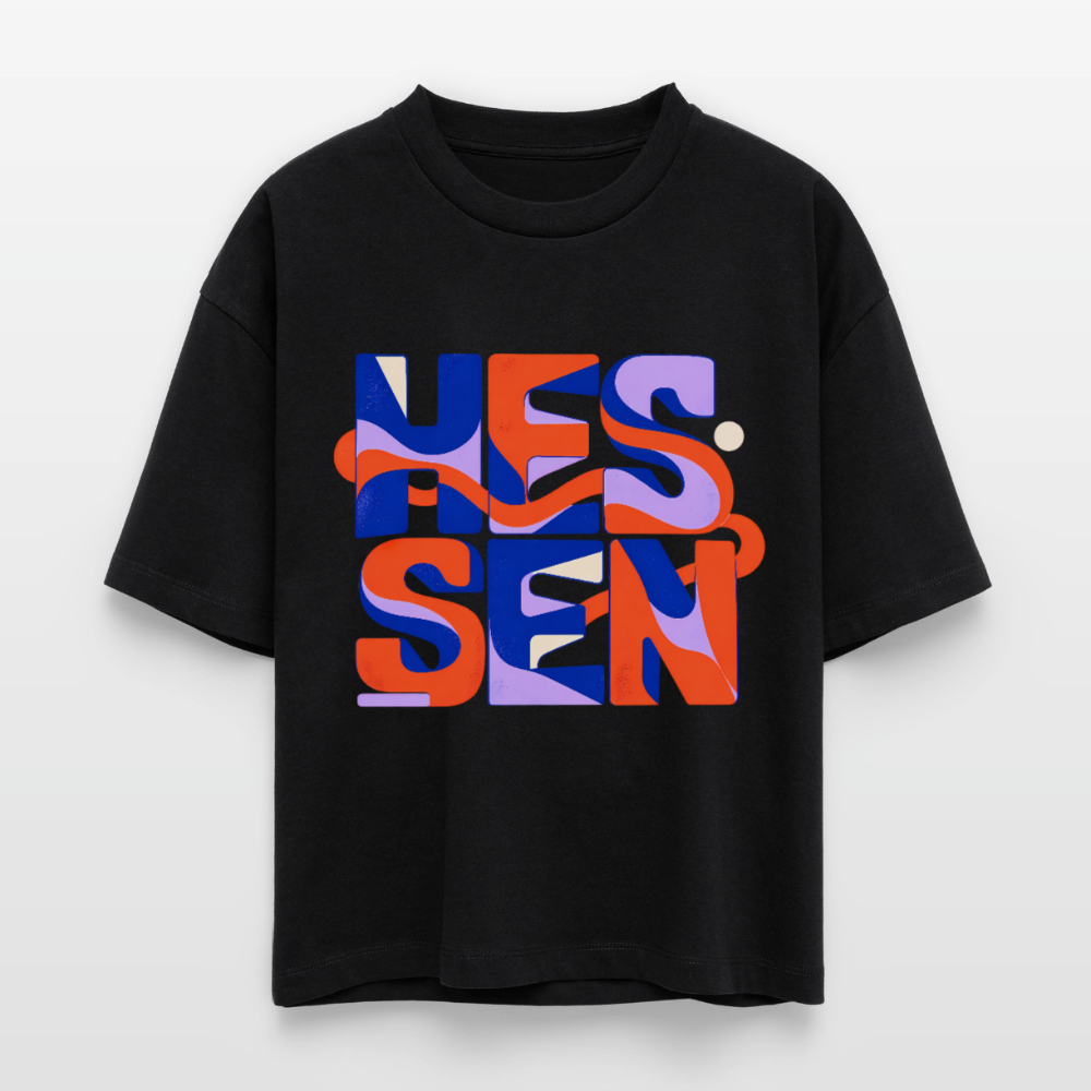 Hessen Color – Frauen Boxy Bio-T-Shirt Nova - Schwarz
