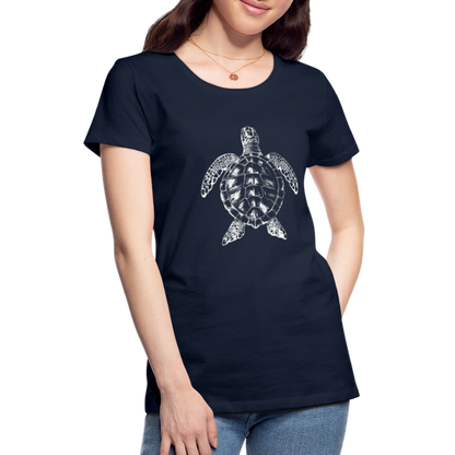 Meeresschildkröte - Monochrom - Frauen Premium T-Shirt - by Artful Alchemist