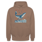 Kosmischer Wal – Retro Ocean Art - Unisex Hoodie - Mokka