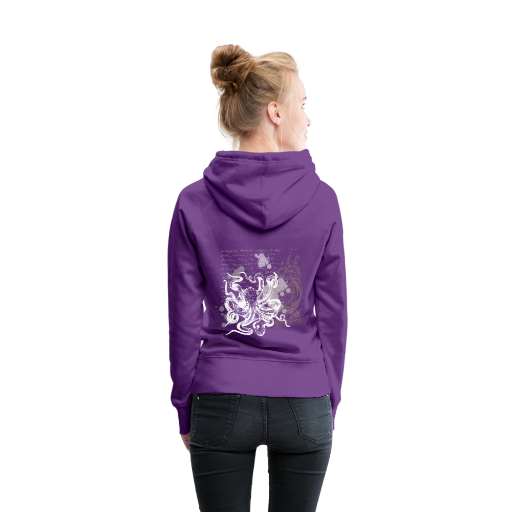 Vintage Steampunk Oktopus Motiv - Frauen Premium Hoodie - Purple