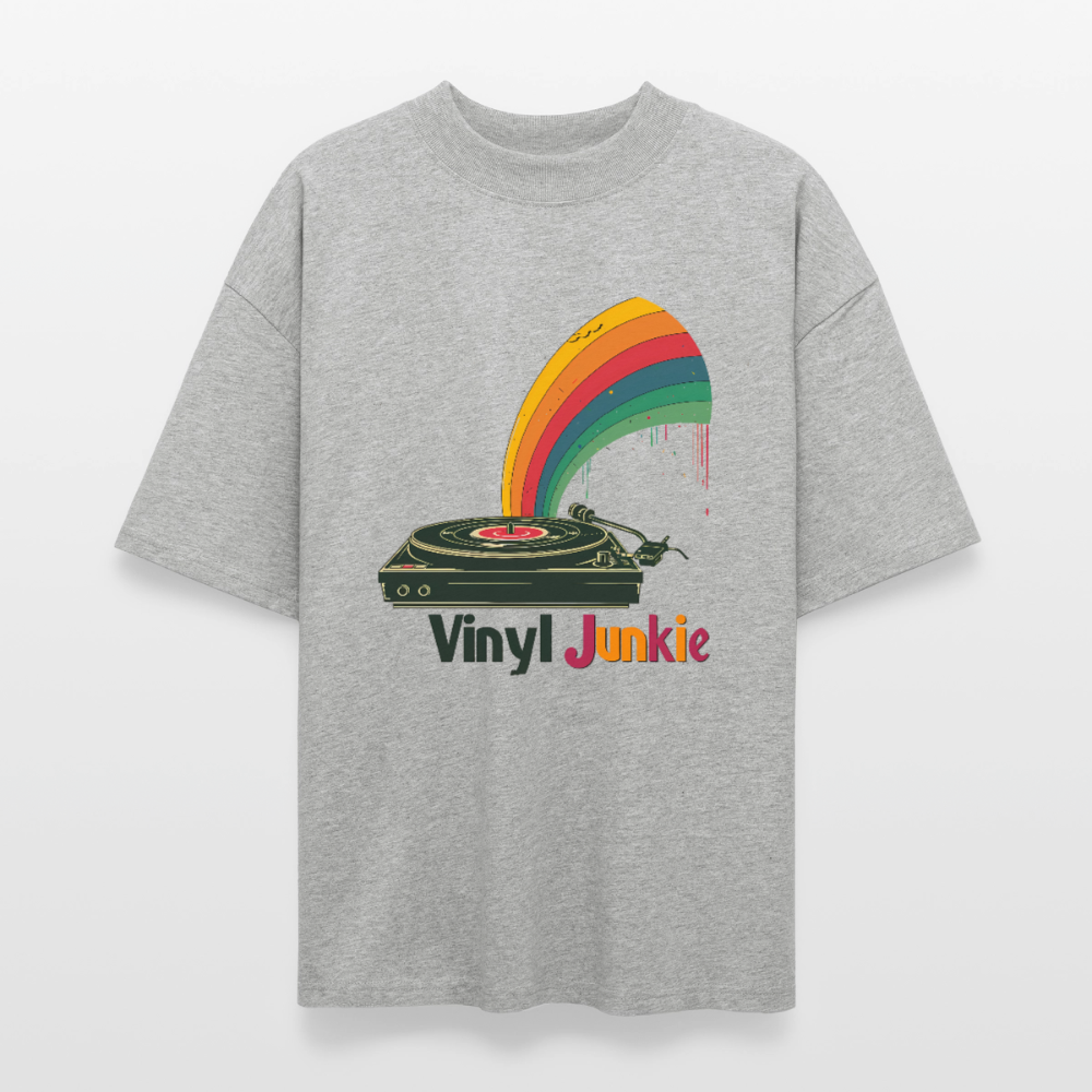 Vinyl Junkie Rainbow - Stanley/Stella Oversized Unisex Bio T-Shirt Blaster 2.0 - by Artful Alchemist
