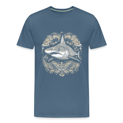 Cooler Hai mit Boho/Tribal Mustern - Männer Premium T-Shirts - by Artful Alchemist