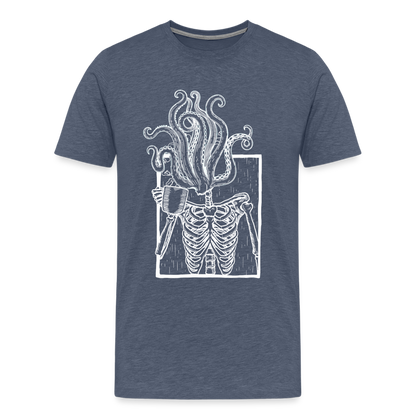 Kaffee trinkendes Skelett mit Tentakel Kopf - Männer Premium T-Shirt - by Artful Alchemist