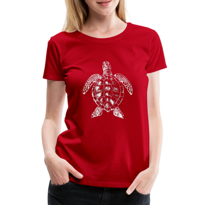 Meeresschildkröte - Monochrom - Frauen Premium T-Shirt - by Artful Alchemist