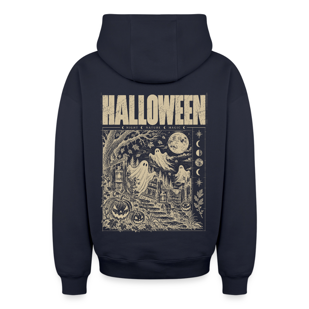 Halloween Night – Oversized Unisex Zip-Hoodie - Navy