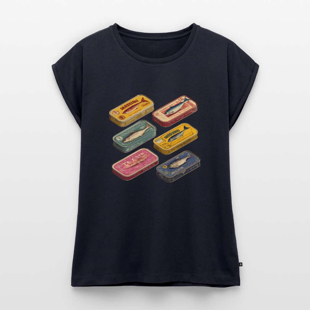 Vintage Sardine Collective - Frauen T-Shirt mit gerollten Ärmeln - by Artful Alchemist
