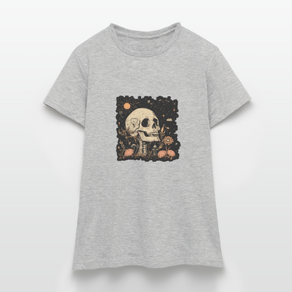Boho Hippie Skelett im 60er, 70er Jahre Look - Frauen T-Shirt - by Artful Alchemist