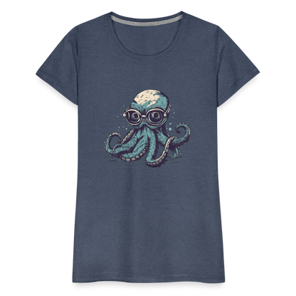 Nerdy Comic Oktopus mit Brille - Frauen Premium T-Shirts - by Artful Alchemist