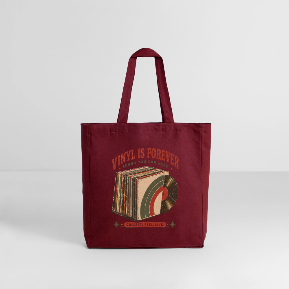 Vinyl Is Forever - Midweight recycelter Stoffbeutel von Stanley/Stella - Burgunderrot
