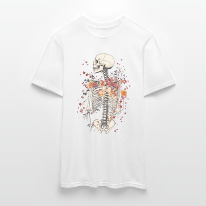 Skelett mit zarten Blumen im Boho Look - Männer T-Shirt - by Artful Alchemist