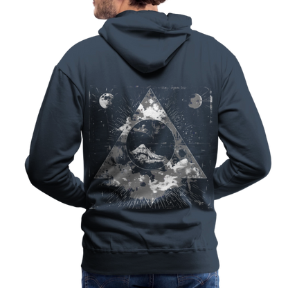 Surreales Motiv mit Mond und Bergen - Herren Premium Hoodie - by Artful Alchemist