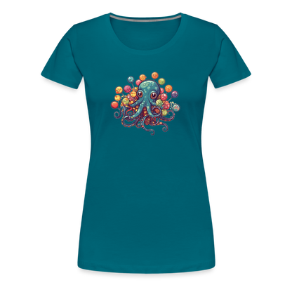 Lustiger Comic Oktopus mit Lollipops - Frauen Premium T-Shirts - by Artful Alchemist